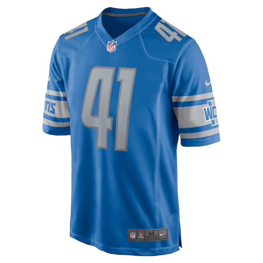 AJ Parker Detroit Lions Game Jersey - Blue