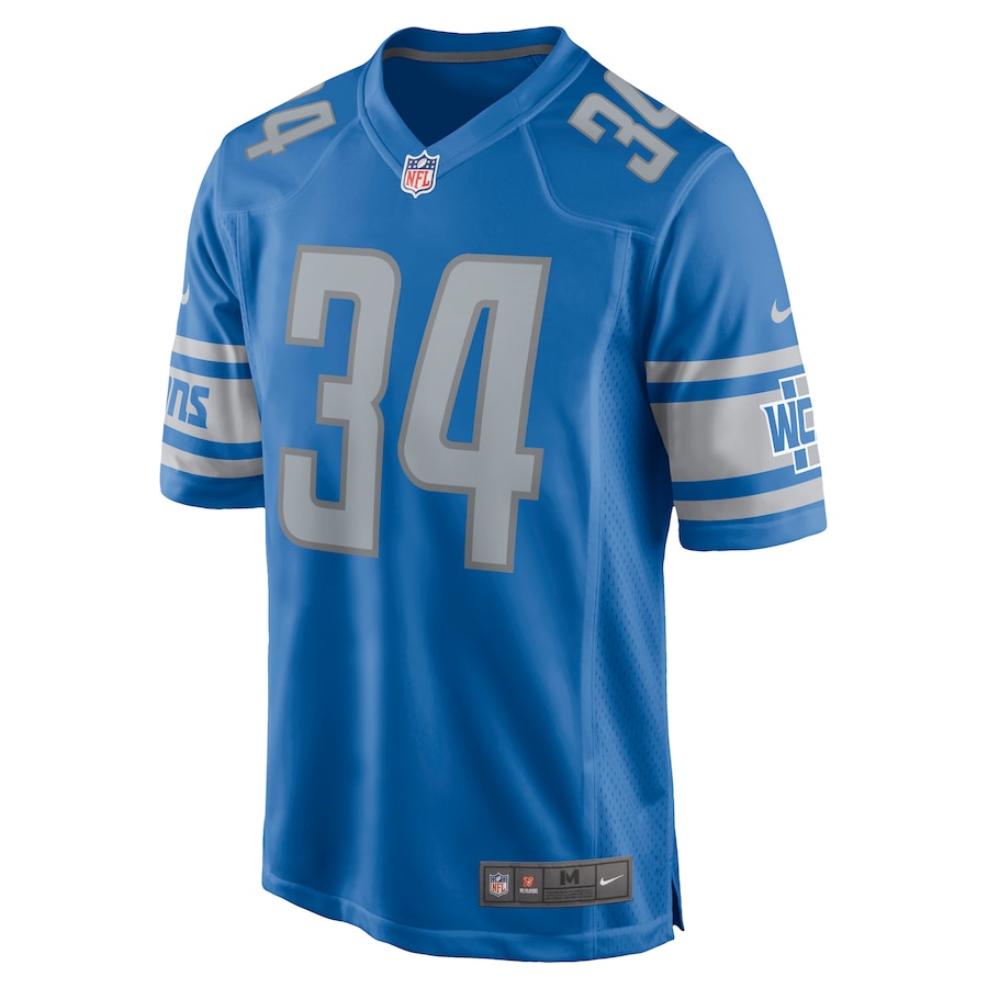 Alex Anzalone Detroit Lions Game Jersey - Blue