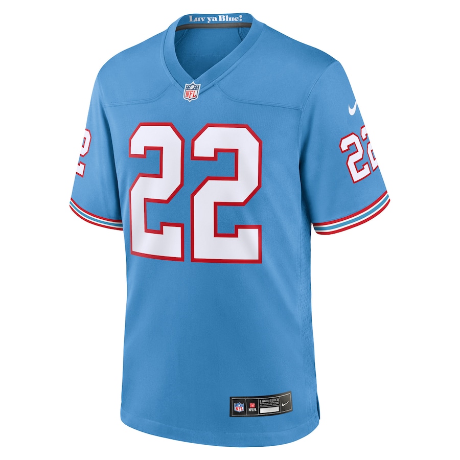 Derrick Henry Tennessee Titans Oilers Throwback Alternate Game Player Jersey - Light Blue