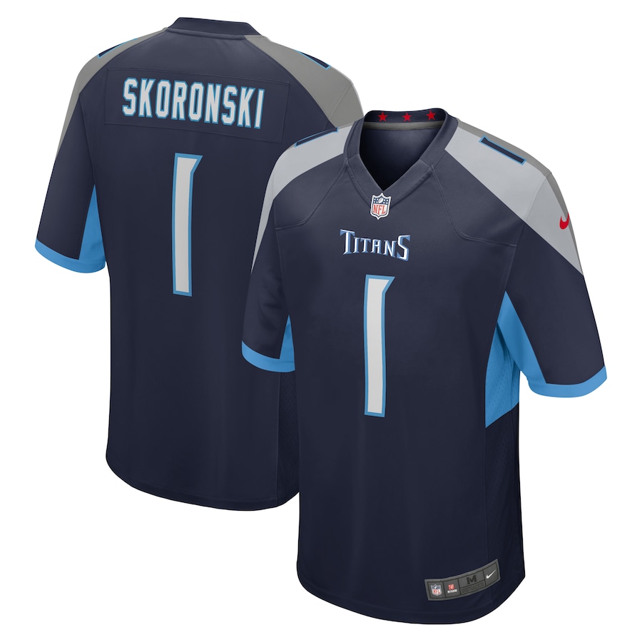 Peter Skoronski Tennessee Titans Nike 2023 NFL Draft First Round Pick Game Jersey - Navy