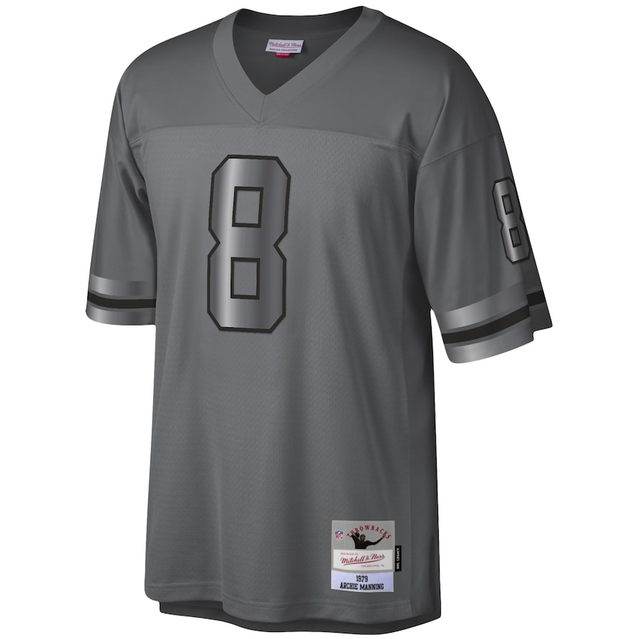 Archie Manning New Orleans Saints 1979 Retired Player Metal Legacy Jersey - Charcoal