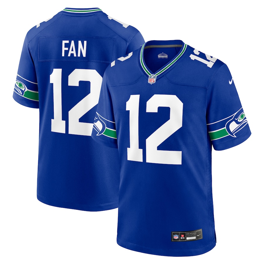 12th Fan Seattle Seahawks Nike Throwback Player Game Jersey - Royal