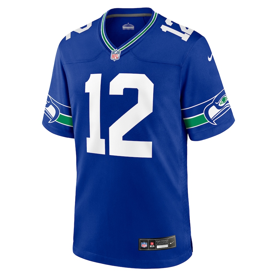 12th Fan Seattle Seahawks Throwback Player Game Jersey - Royal