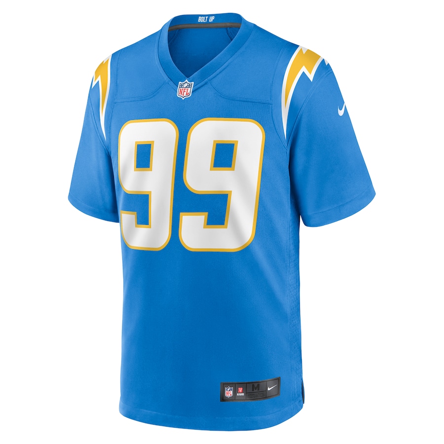 Aaron Crawford Los Angeles Chargers Home Game Player Jersey - Powder Blue