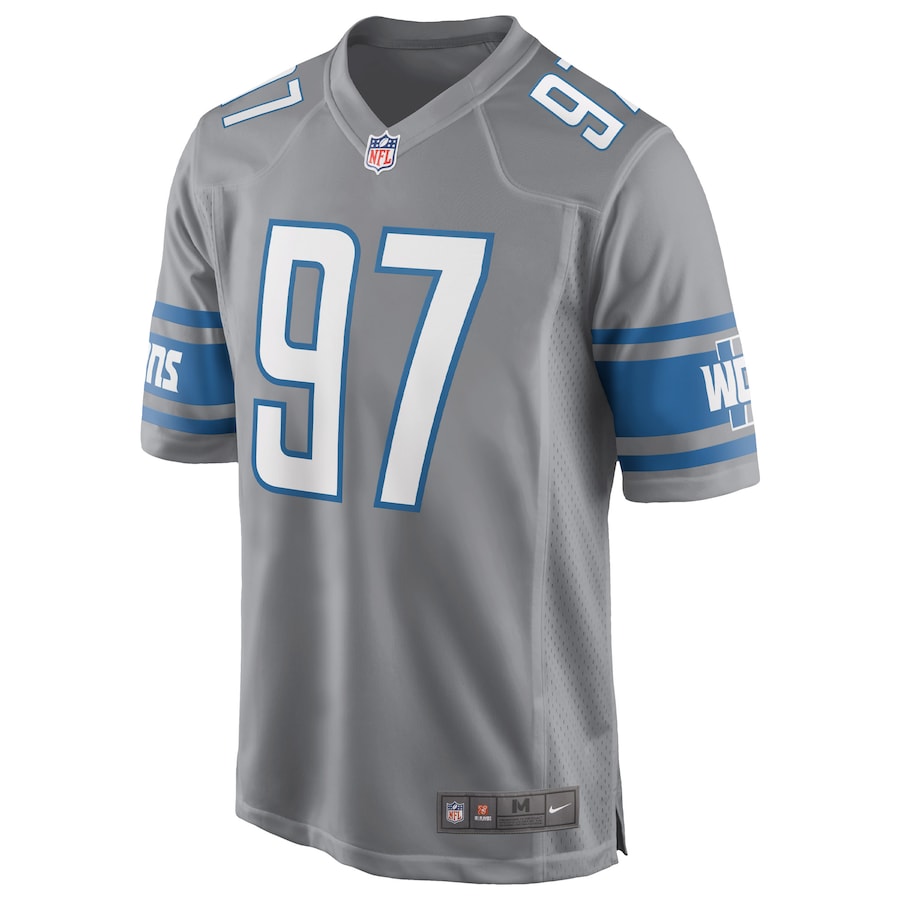 Aidan Hutchinson Detroit Lions Game Jersey - Silver