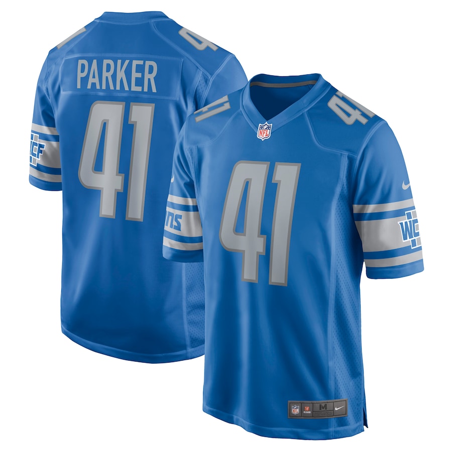 AJ Parker Detroit Lions Nike Game Jersey - Blue