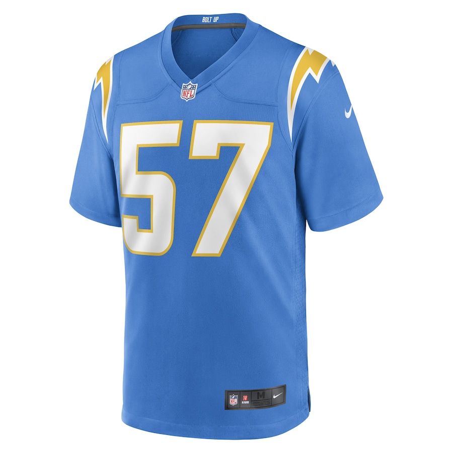 Amen Ogbongbemiga Los Angeles Chargers Game Player Jersey - Powder Blue