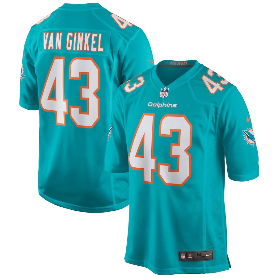 Andrew Van Ginkel Miami Dolphins Nike Game Jersey - Aqua