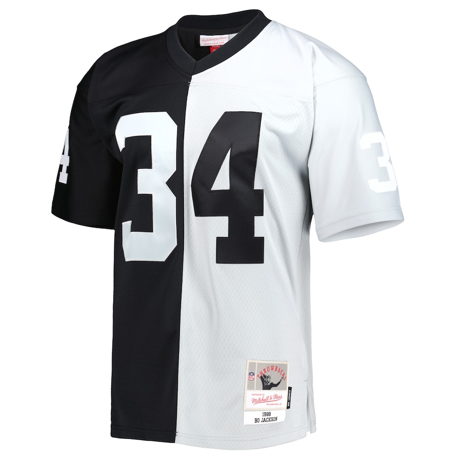 Bo Jackson Las Vegas Raiders 1988 Split Legacy Replica Jersey - Black/Silver